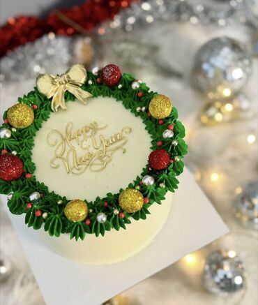 Tortlar: Yeni il mövzusunda bəzədilmiş tortlar - Şən Yeni il dizaynları: qar — 13