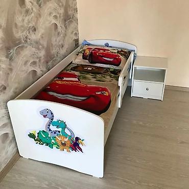Мебель: Детская односпальная кровать, Новый, Для девочки, Для мальчика, С матрасом, ДСП, Бесплатная доставка — 8