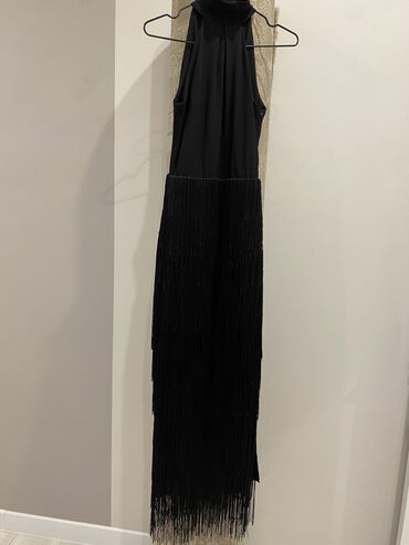 вязаное платье с открытой спиной: Вечернее платье, Классическое, Длинная модель, Парча, Без рукавов, Открытая спина, S (EU 36)