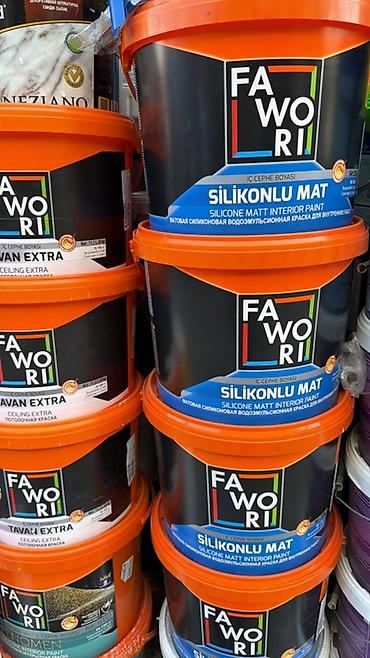 FAWORI Silikonlu Mat – матовая силиконовая водоэмульсионная краска для lalafo.kg да FAWORI Silikonlu Mat – матовая силиконовая водоэмульсионная краска для