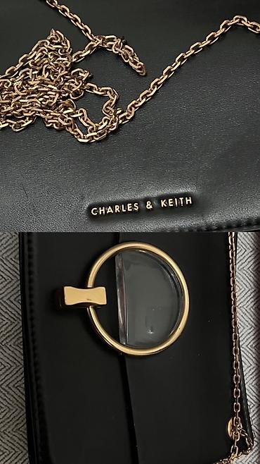 Классические сумки: Сумка Charles & Keith, черная, компактного формата через плечо. - — 3
