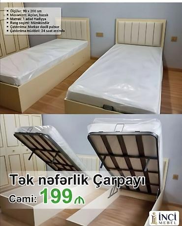 Çarpayılar: Yeni, Təknəfərlik çarpayı, Bazalı, Matras ilə, Siyirməsiz — 1