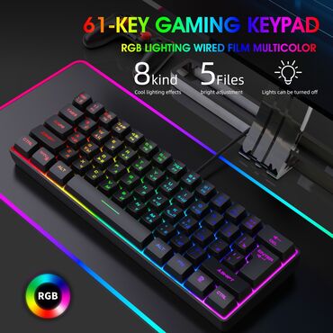 игровые клавиатура: Клавиатура Y-FRUITFUL K401 новые в наличии удобный компактный