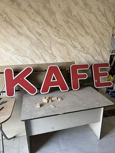 Reklam lövhələri: Məhsul: “KAFE” yazılı işıqlandırılan həcmi hərflər - Qırmızı ön — 1