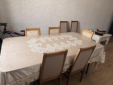 60 70 masa: Yemək otağı üçün açılan masa və 8 ədəd stul dəsti - Masa: düzbucaqlı — 1
