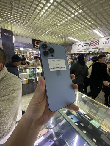 iphone 13 pro max в рассрочку бишкек: IPhone 13 Pro Max, Б/у, 256 ГБ, Sierra Blue, Зарядное устройство, Защитное стекло, Чехол, 84 %