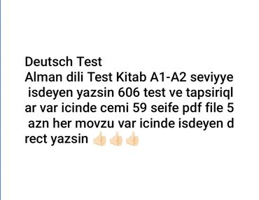 qaraqan art ve xaos pdf: Alman dili test A1-A2 seviyye kitab 606 test ve tapsiriq var icinde