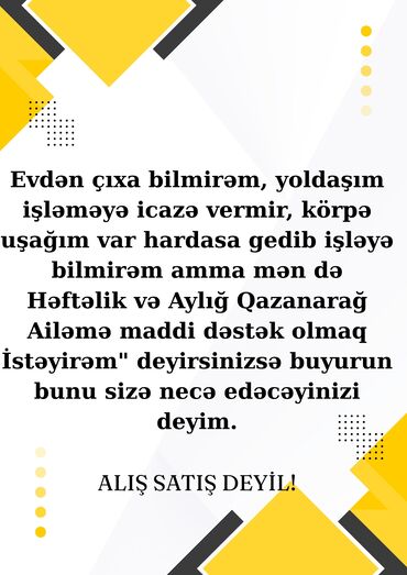 Taksi, logistika, çatdırılma: Satış etmədən, məhsul almadan, evdən çıxmadan aylıq gəlir istəyərdin?