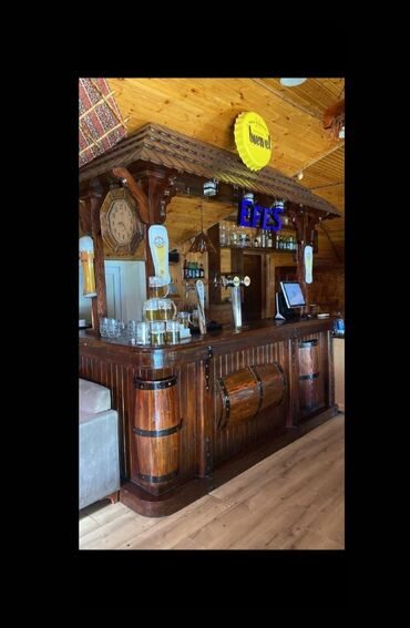 islenmis mebel alisi: Təmiz taxtadan yiqilmiş pub restoran üçün hazır bar satilir.ölcu 3