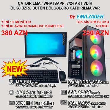 Masaüstü kompüterlər və iş stansiyaları: Masaüstü Kompüter "Mini ATX 340-14 DDR3 1155 H61/Core i5 3570/8GB