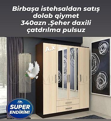 Mebel dolabı – birbaşa istehsaldan. - 4 qapılı dizayn: iki mərkəzi