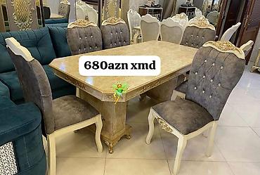 hesir stul: Qonaq otağı üçün, Yeni, Dördbucaq masa, 6 stul — 1