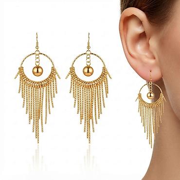 Серьги сөйкөлөр Подвески женские стильные, длина 10 см