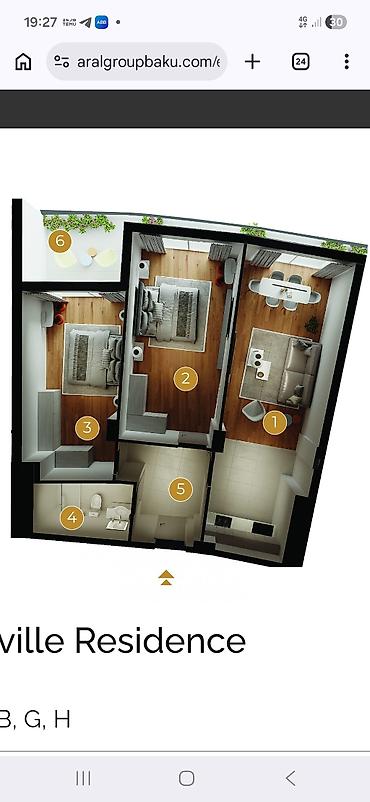 bayil ev satisi: Greenville Residence – 3 otaqlı mənzil planı Ümumi sahə: 110.01 m² — 1