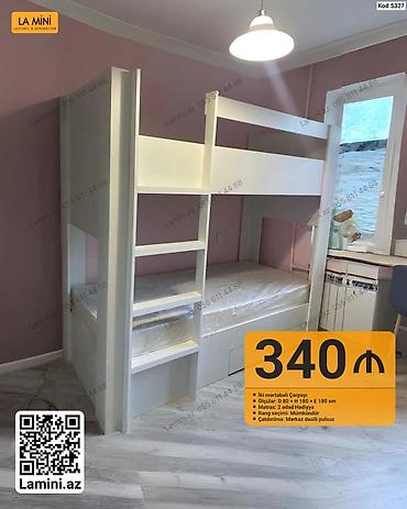 İki mərtəbəli çarpayı – La Mini (Kod: 5327) - Ölçülər: D 80 × H 180 × lalafo.az -da İki mərtəbəli çarpayı – La Mini (Kod: 5327) - Ölçülər: D 80 × H 180 ×