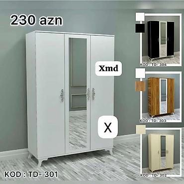 Üç qapılı paltar şkafı – güzgülü model Qiymət: 230 AZN KOD: TD-301