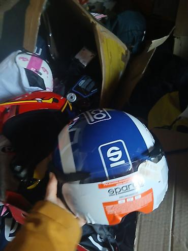 Oprema za bicikliste: Otvorena (jet) kaciga za skuter/motocikl - Brend: Sparco (plavo-bela) — 5