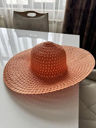 Baş geyimləri: Geniş kənarlı yay papağı – narıncı rəng. - Material: toxunma — 3