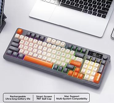 komputer dell: 2.4G/Bluetooth üç rejimli simsiz mexaniki klaviatura - İkili/simsiz + — 1