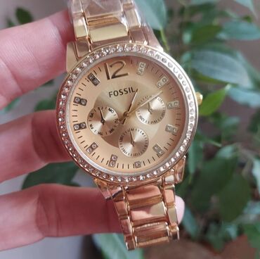 zlatne salonke: Klasični sat, Fossil, Ženski