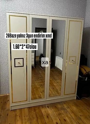 Üç qapılı paltar şkafı - Ölçü: 1.60 × 2.00 × 0.47 m (eni × hündürlük lalafo.az -da Üç qapılı paltar şkafı - Ölçü: 1.60 × 2.00 × 0.47 m (eni × hündürlük