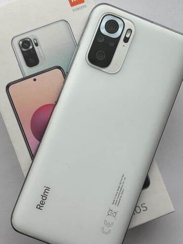 sim nomreler satisi: Xiaomi Redmi Note 10S, 128 ГБ, цвет - Белый, 
 Кнопочный, Отпечаток пальца, Две SIM карты