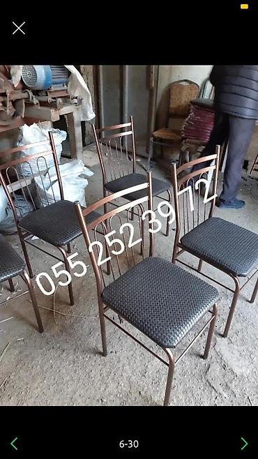 Masa və oturacaq dəstləri: Qonaq otağı üçün, Yeni, Açılmayan, Dördbucaq masa, 6 stul — 5