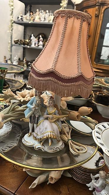 yolka isiqlari: Vintage masa lampası – porselen fiqurlu - Klassik üslubda masa — 1
