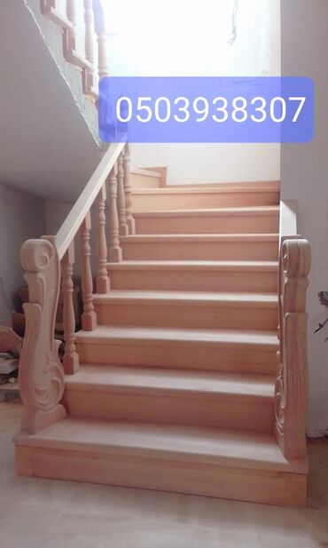 Pilləkən məhəccərləri: Taxta pilləkənlərin hazırlaması.Sərfəli qiymətdə.Zəmanət var! — 24