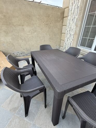 bendir: Balkon üçün, Açılmayan, Dördbucaq masa, 6 stul