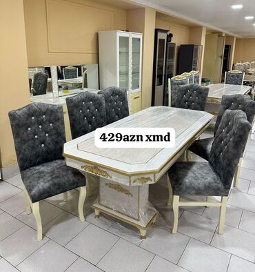 Masa və oturacaq dəstləri: Qonaq otağı üçün, Yeni, 6 stul