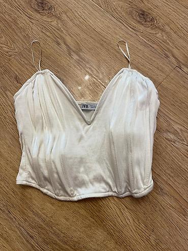 Детская одежда и обувь: ZARA qadın topu - Model: qısa kəsimli, V-yoqa dekolteli bralet/top - — 4