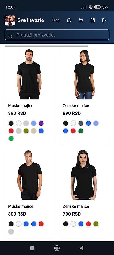 Majice: Pamučne majice – muške i ženske modeli - Tipovi: klasične kratke — 1