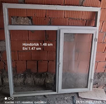 Plastik qapılar: Alüminium şüşəli qapı-pəncərə dəstləri 1) Birqat qapılı pəncərə — 6