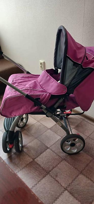 коляски goodbaby: Прогулочная коляска Goodbaby, розово-серая. В комплекте чехол на ножки — 2