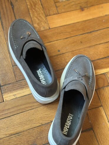 серые мужские мокасины: İmperator brendi kişilər üçün loafer ayaqqabı - Rəng: tünd boz (suede