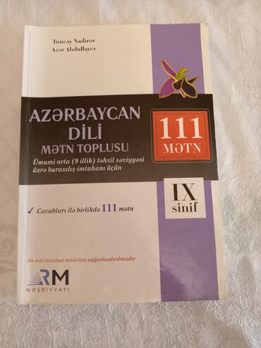 RM nəşriyyatının 9-cu sinif Azərbaycan dili 111 mətn kitabı. Qiymət 5