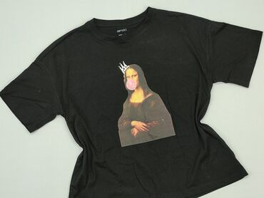 czarne t shirty z dekoltem v: T-shirt, Esmara, S, stan - Idealny