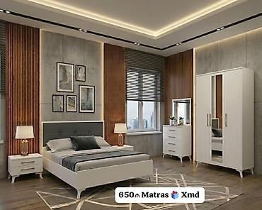 Müasir dizaynlı yataq otağı dəsti Dəst tərkibi: - Çarpayı (matras