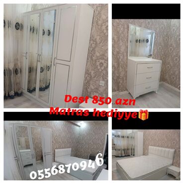 Yataq otağı dəstləri: İkinəfərlik çarpayı, 2 tumba, Termo, Dolab, Azərbaycan, Yeni — 2