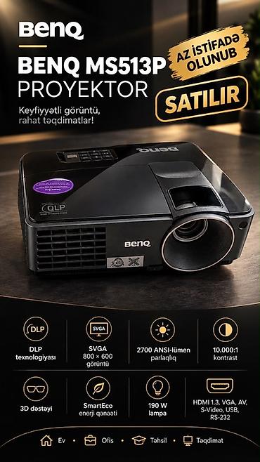 BenQ MS513P proyektor - DLP texnologiyası - SVGA 800 × 600 çözünürlük