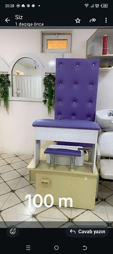 gozellik salonu mebel: Pedikür kreslosu və vannası - Rəng: bənövşəyi (brilyant düyməli — 1