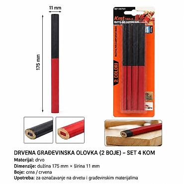 KMT Dvobojni za drvo naoštrena olovka, ovalni – set 4 kom (SKU