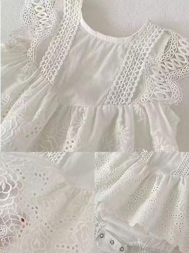 Верхняя одежда: Детская одежда: белое хлопк.нарядное платье с ободочком и носочками на — 10