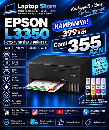🖨️ Epson L3350 – Rəngli Multifunksional Printer | 355 AZN 🔥