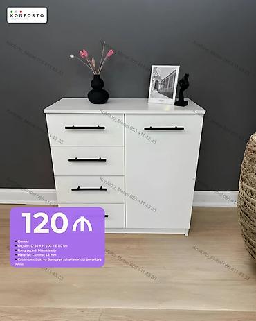 ucuz kamot: Məhsul: Komod - Ölçülər: Dərinlik 40 sm × Hündürlük 100 sm × En 80 sm — 1