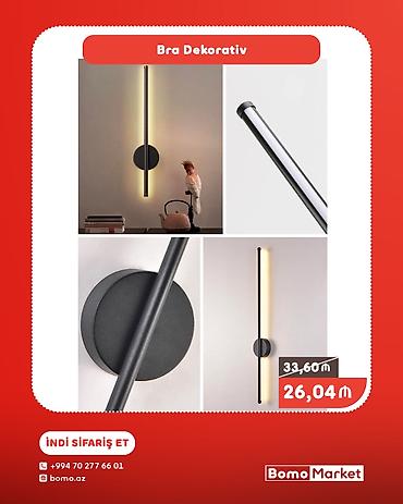 divar işığı: Bra dekorativ divar lampası - Minimalist, şaquli silindrik dizayn - — 1
