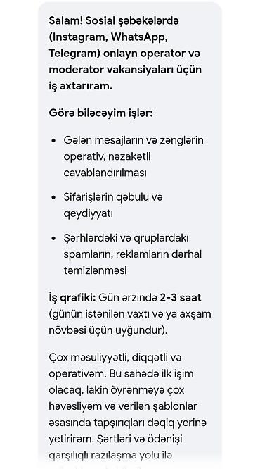 online tərcumə işi: Sosial şəbəkələrdə (Instagram, WhatsApp, Telegram) onlayn operator və — 1