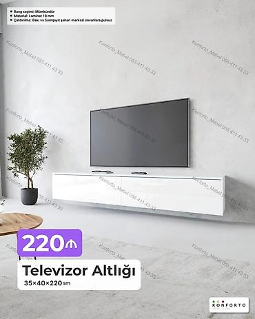 Televizor altlığı – asma model Ölçülər: 35×40×220 sm Material: 18 mm