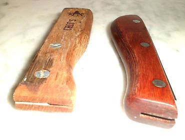 Noževi: Drvene drške za nož – zamenske skale sa metalnim linerom - Komplet — 4